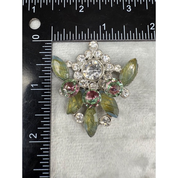 Vintage Brooch Lot Rhinestone  Enamel Faux Pearl Gold Tone - Picture 2 of 14